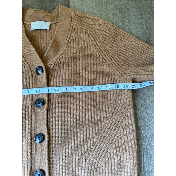 Everlane S Camel Brown Wool Blend Oversized Cardigan Sweater Button Front Cozy - Picture 6 of 12